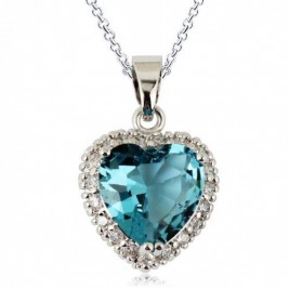 Necklace Heart Tereza aqua